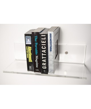 Shelf cm 90x30 in high thickness transparent acrylic for books