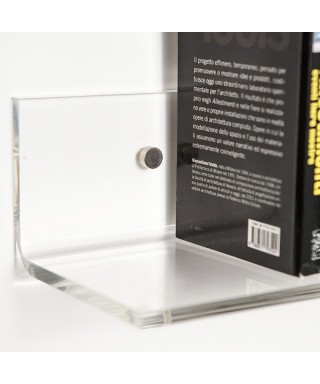 Shelf cm L 65 in high thickness transparent acrylic for books