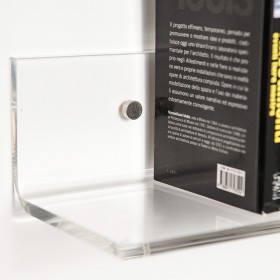 Mensola cm L 65 in plexiglass trasparente alto spessore per libri