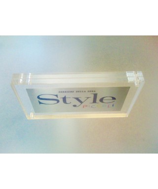 Placa de 5 mm oval de metacrilato transparente 4 espaciadores.