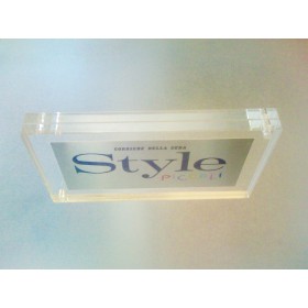 Placa de 5 mm oval de metacrilato transparente 4 espaciadores.