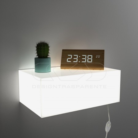 Luminous acrylic bedside lamp luminous plexiglass white cube.