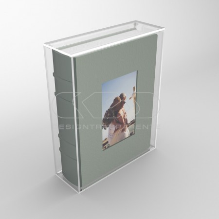 Plexiglass display cases for photo albums and wedding photographs.