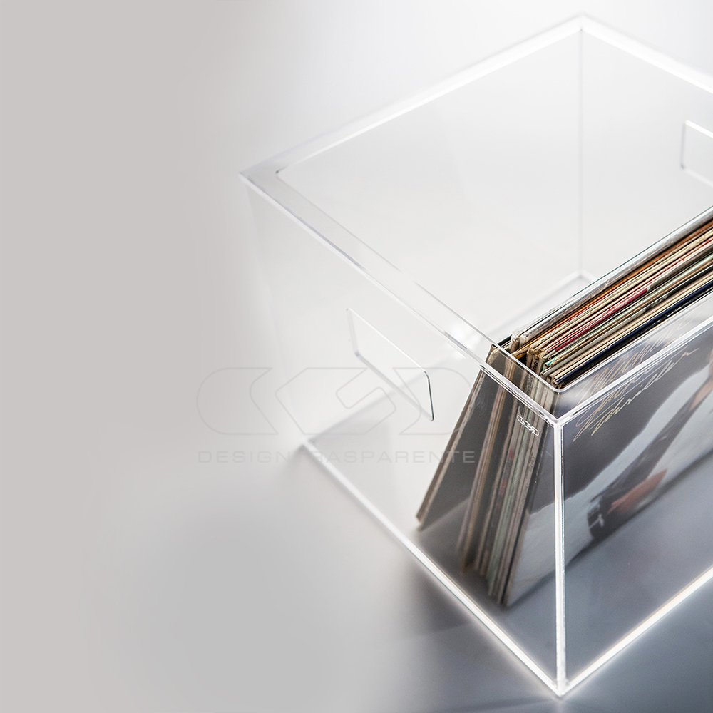 Contenitore in Plexiglass Trasparente per Vinili e LP 33 giri
