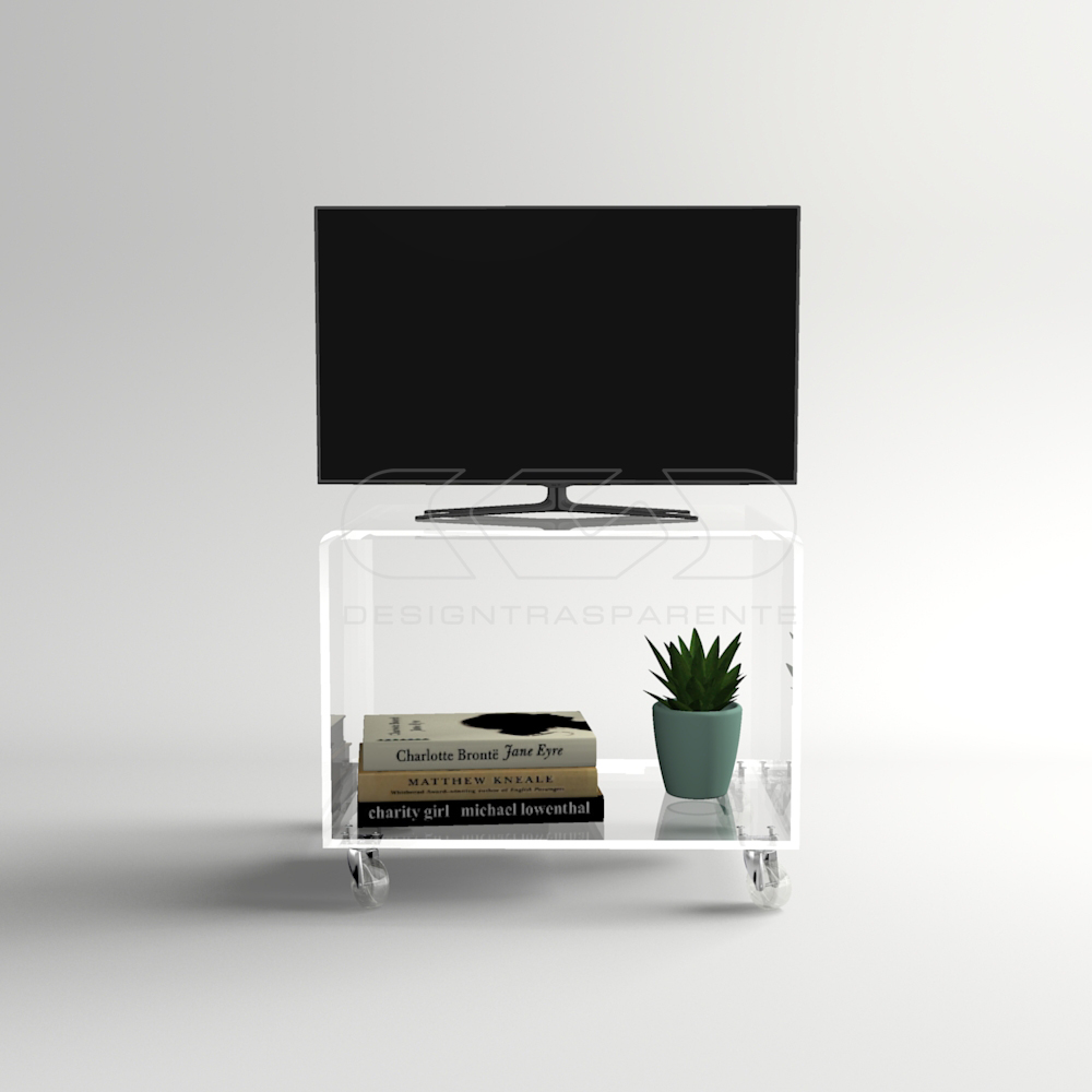 Mobile e Carrello TV in Plexiglass Trasparente senza ripiani